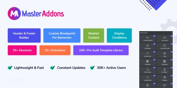 Master Addons Pro for Elementor Wordpress Plugin